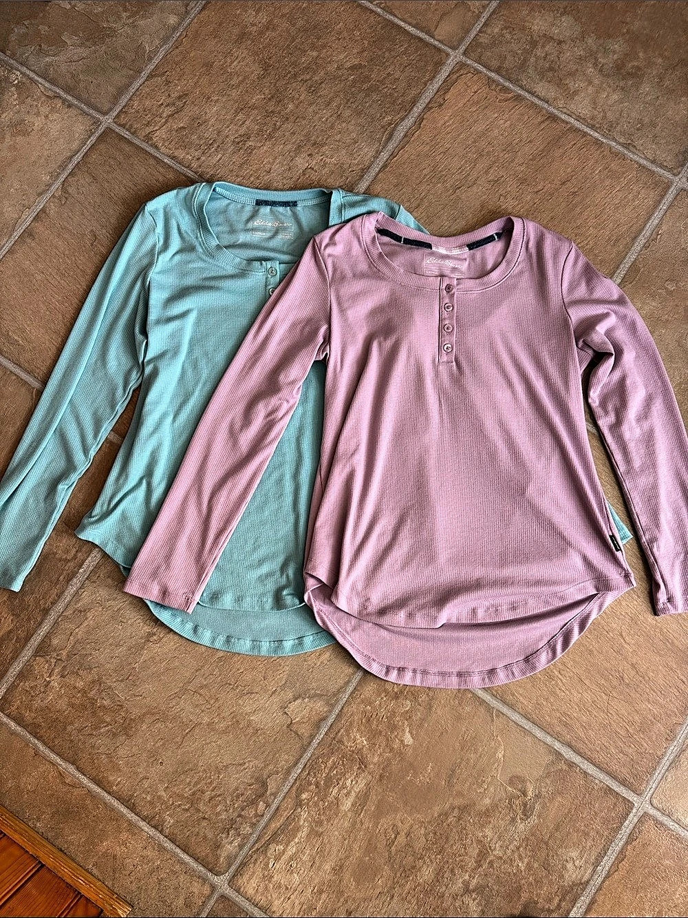 2 Eddie Bauer Ribbed Long Sleeve Sleepwear Top2 Medium Like New